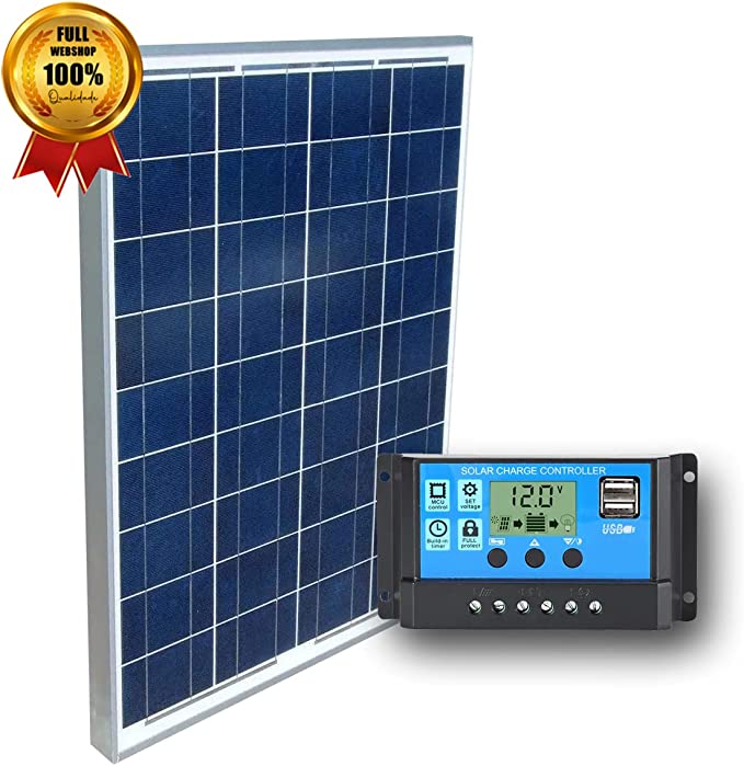 Kit Painel Placa Solar 30w + Controlador Carrega Bateria 12v