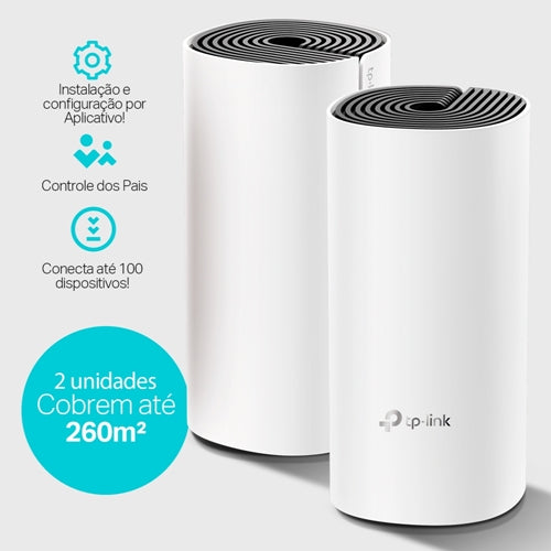 Kit Roteador TP-Link Wi-Fi Mesh Gigabit 5GHz Deco M4